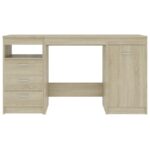 Bureau Chêne sonoma 140x50x76 cm Bois d’ingénierie – Image 2