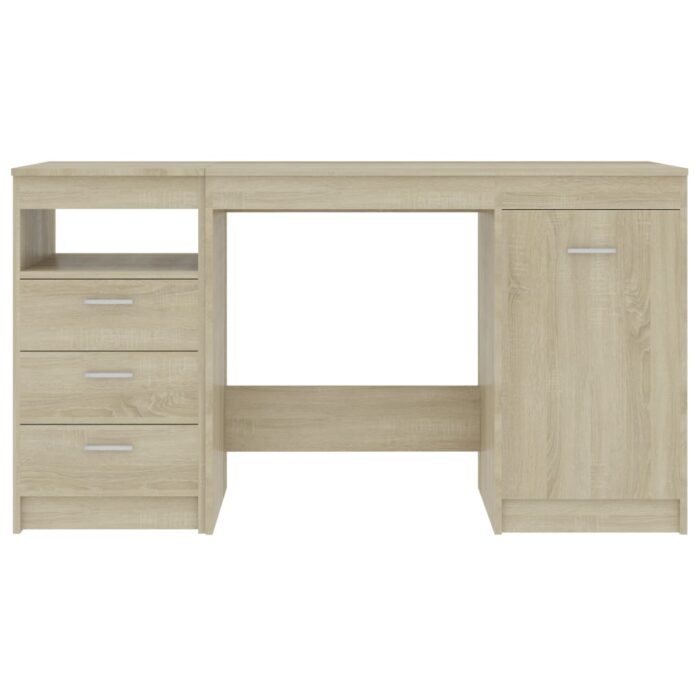 Bureau Chêne sonoma 140x50x76 cm Bois d’ingénierie – Image 2