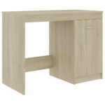 Bureau Chêne sonoma 140x50x76 cm Bois d’ingénierie – Image 3