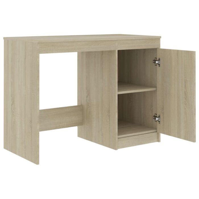 Bureau Chêne sonoma 140x50x76 cm Bois d’ingénierie – Image 4