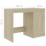 Bureau Chêne sonoma 140x50x76 cm Bois d’ingénierie – Image 7