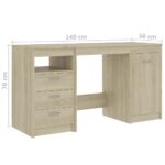 Bureau Chêne sonoma 140x50x76 cm Bois d’ingénierie – Image 8