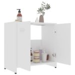Armoire de salle de bain Blanc 60x33x61 cm Bois d'ingénierie – Image 2