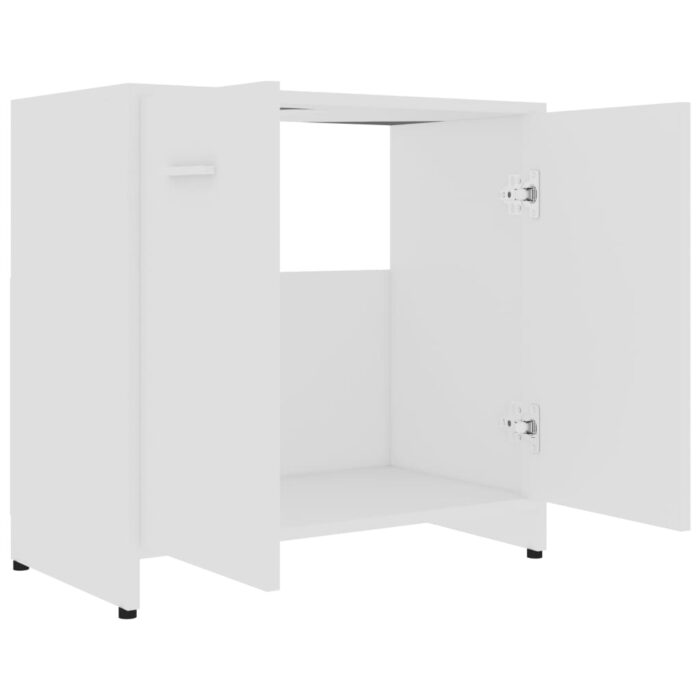 Armoire de salle de bain Blanc 60x33x61 cm Bois d'ingénierie – Image 4