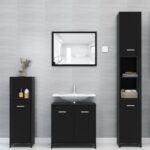 Armoire de salle de bain noir 60x33x61 cm Bois d'ingénierie – Image 3