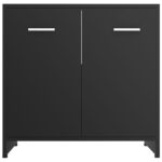 Armoire de salle de bain noir 60x33x61 cm Bois d'ingénierie – Image 5