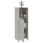 Armoire de salle de bain Gris béton 30x30x95 cm Bois ingénierie – Image 2
