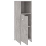 Armoire de salle de bain Gris béton 30x30x95 cm Bois ingénierie – Image 4