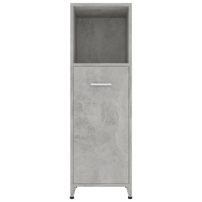 Armoire de salle de bain Gris béton 30x30x95 cm Bois ingénierie – Image 5