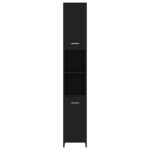 Armoire de salle de bain Noir 30x30x183,5 cm Bois d'ingénierie – Image 5