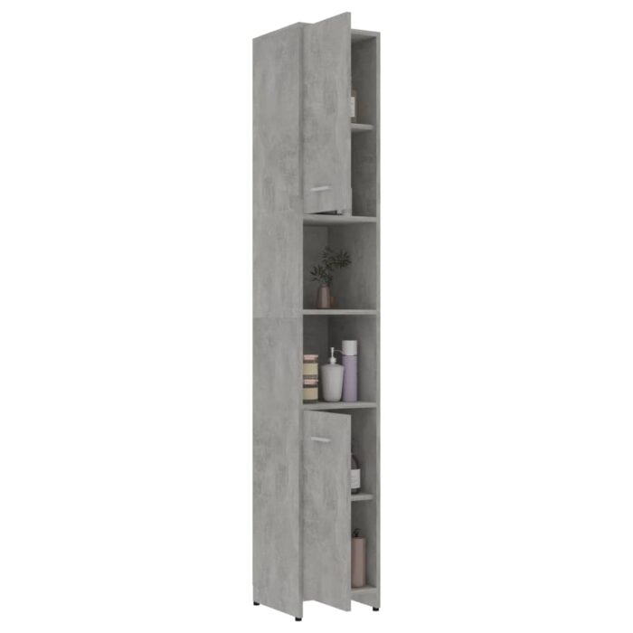 Armoire de salle de bain Gris béton Bois d'ingénierie – Image 2