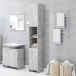 Armoire de salle de bain Gris béton Bois d'ingénierie