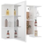 Armoire à miroir de salle de bain Blanc Bois d’ingénierie – Image 2
