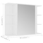Armoire à miroir de salle de bain Blanc Bois d’ingénierie – Image 8