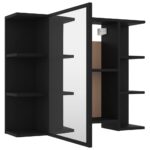 Armoire à miroir de salle de bain Noir Bois d’ingénierie – Image 5