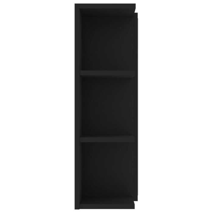 Armoire à miroir de salle de bain Noir Bois d’ingénierie – Image 7