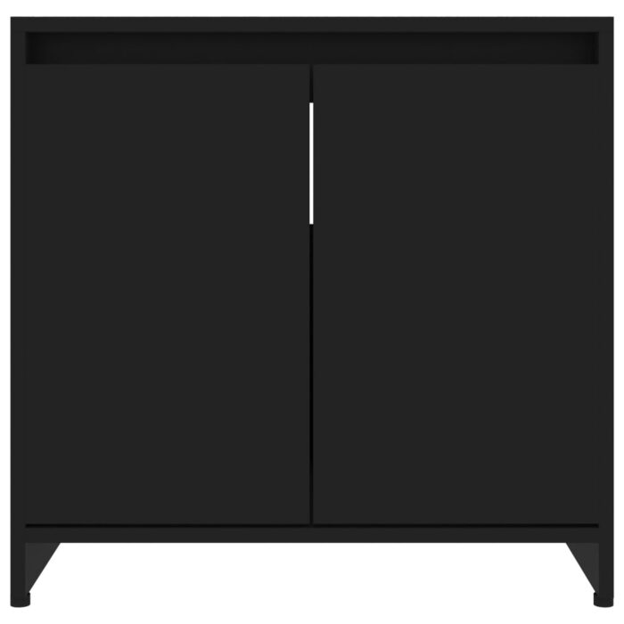 Armoire de salle de bain noir 60x33x61 cm Bois d'ingénierie – Image 6