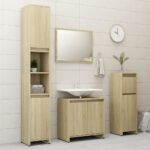 Armoire de salle de bain Chêne sonoma Bois d'ingénierie – Image 3