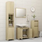 Armoire de salle de bain Chêne sonoma Bois d'ingénierie – Image 4