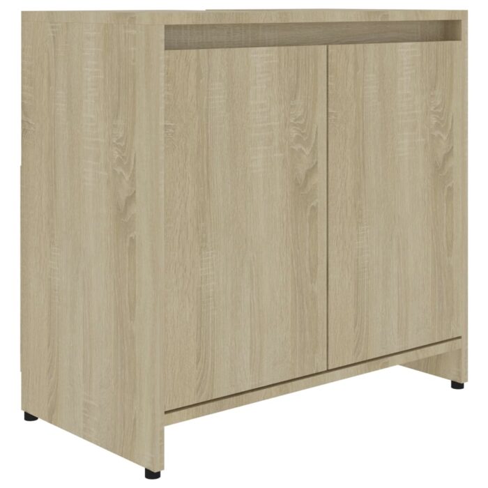 Armoire de salle de bain Chêne sonoma Bois d'ingénierie – Image 8