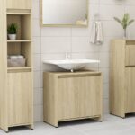 Armoire de salle de bain Chêne sonoma Bois d'ingénierie