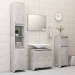 Armoire de salle de bain Gris béton 60x33x61 cm Bois ingénierie – Image 3