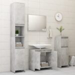 Armoire de salle de bain Gris béton 60x33x61 cm Bois ingénierie – Image 4