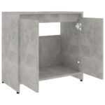 Armoire de salle de bain Gris béton 60x33x61 cm Bois ingénierie – Image 5