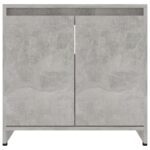 Armoire de salle de bain Gris béton 60x33x61 cm Bois ingénierie – Image 6