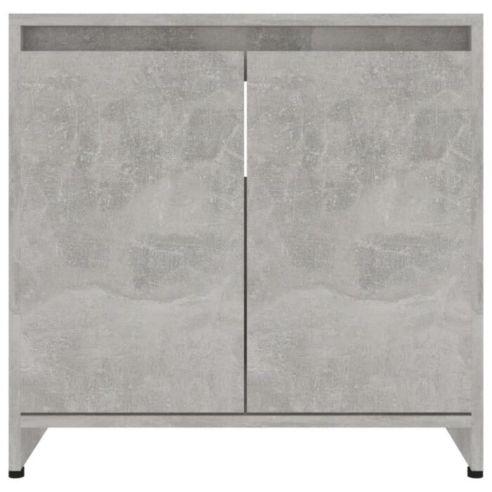 Armoire de salle de bain Gris béton 60x33x61 cm Bois ingénierie – Image 6