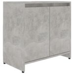 Armoire de salle de bain Gris béton 60x33x61 cm Bois ingénierie – Image 8