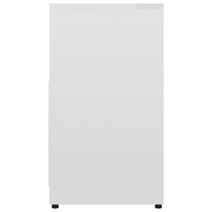 Armoire de salle de bain Blanc brillant Bois d'ingénierie – Image 8
