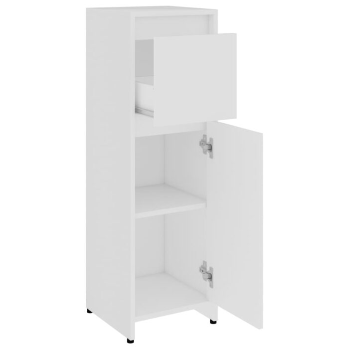 Armoire de salle de bain Blanc 30x30x95 cm Bois d'ingénierie – Image 4