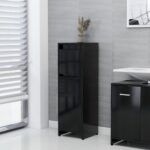 Armoire de salle de bain Noir 30x30x95 cm Bois d'ingénierie