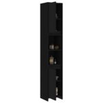 Armoire de salle de bain Noir 30x30x183,5 cm Bois d'ingénierie – Image 2