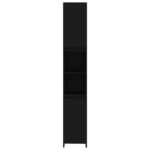 Armoire de salle de bain Noir 30x30x183,5 cm Bois d'ingénierie – Image 4