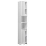 Armoire de salle de bain Blanc brillant Bois d'ingénierie – Image 4
