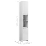 Armoire de salle de bain Blanc brillant Bois d'ingénierie – Image 6