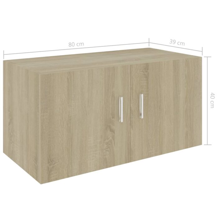 Armoire murale Chêne sonoma 80x39x40 cm Bois d'ingénierie – Image 6