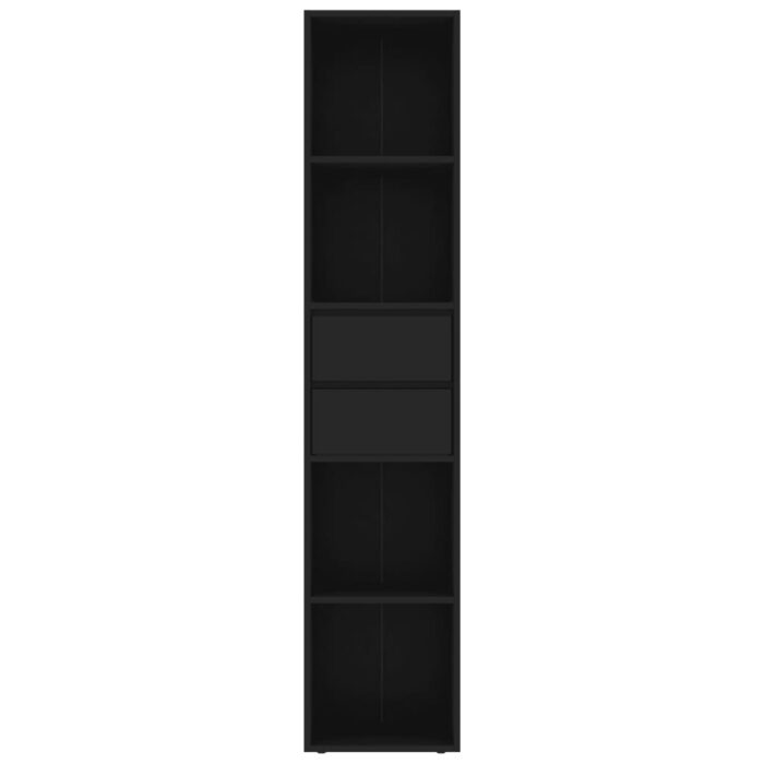 Bibliothèque Noir 36x30x171 cm Bois d'ingénierie – Image 2