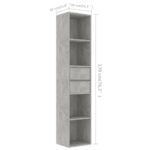 Bibliothèque Gris béton 36x30x171 cm Bois d'ingénierie – Image 4