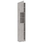 Armoire salle de bain Gris béton 32x25,5x190 cm Bois ingénierie – Image 4