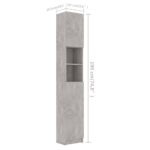 Armoire salle de bain Gris béton 32x25,5x190 cm Bois ingénierie – Image 7