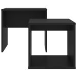 Ensemble de table basse Noir 48x30x45 cm Bois d'ingénierie – Image 2