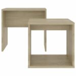 Ensemble de table basse Chêne sonoma 48x30x45cm Bois ingénierie – Image 2
