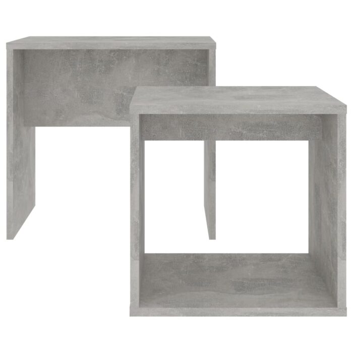Ensemble de table basse Gris béton 48x30x45 cm Bois ingénierie – Image 2