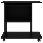 Bureau d'ordinateur Noir 80x50x75 cm Bois d'ingénierie – Image 2