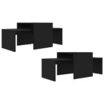 Ensemble de tables basses Noir 100x48x40 cm bois d’ingénierie – Image 3