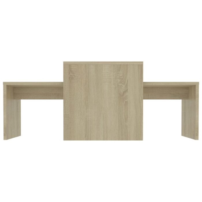 Ensemble de tables basses Chêne sonoma bois d’ingénierie – Image 2