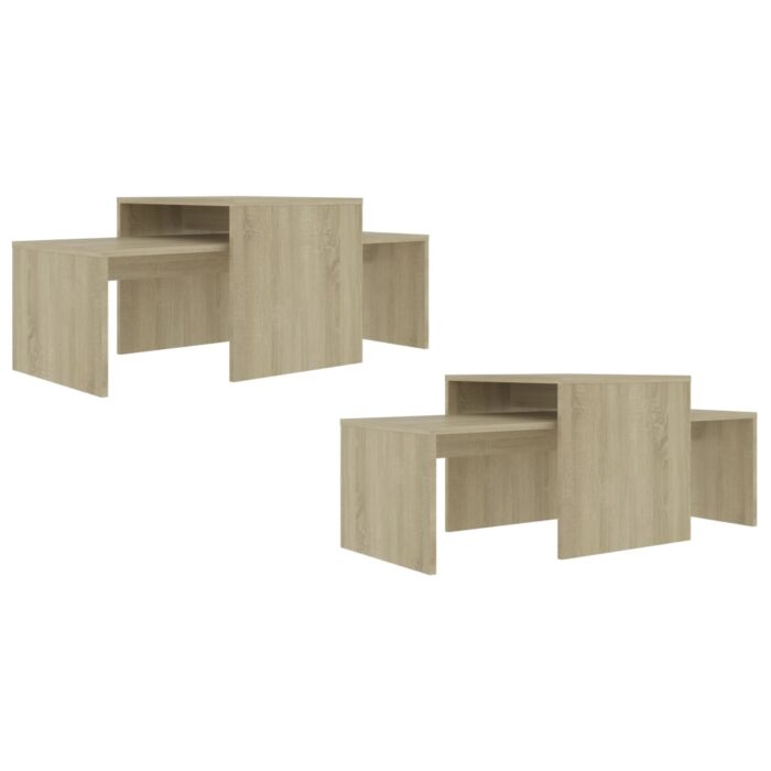 Ensemble de tables basses Chêne sonoma bois d’ingénierie – Image 3